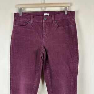 J.Crew Stretch Corduroy Tapered Pants Womens 29 Quiet Luxury Old Money Burgundy